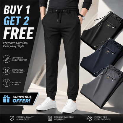 🔥 BUY 1 GET 2 FREE 🔥 Best-Offer 🤩 Premium-Quality High-Stretch Lycra Pants (Black, Grey And Dark Blue)