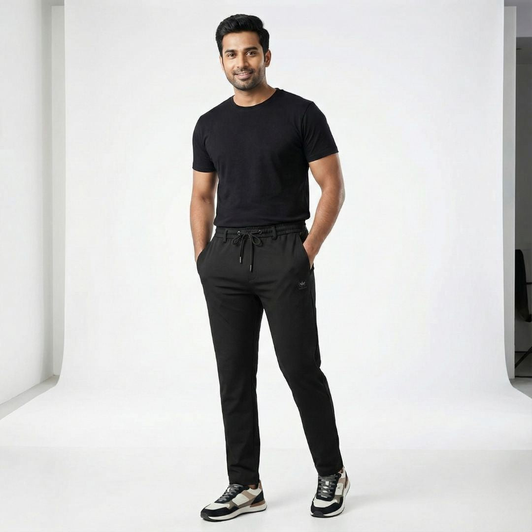 Pack of 3 Best-Offer 🤩 Premium-Quality High-Stretch Lycra Pants (Black, Grey And Dark Blue)